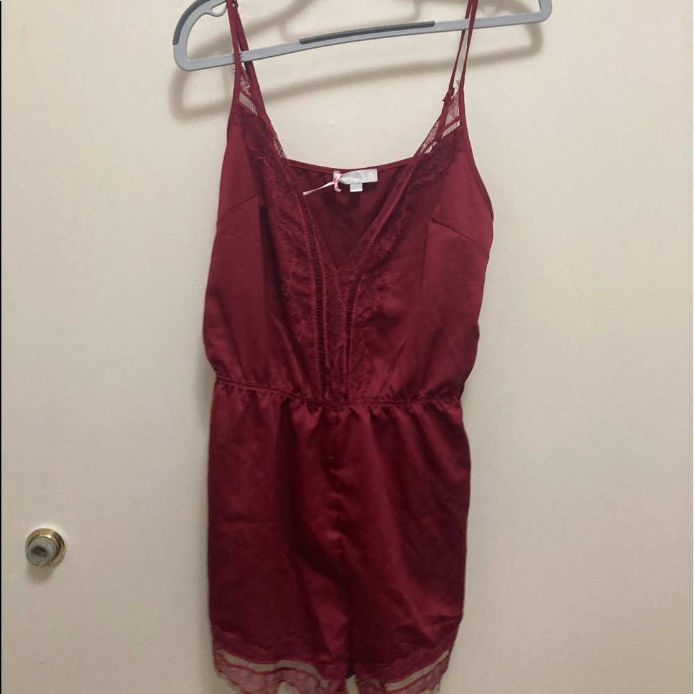 Red satin onesie